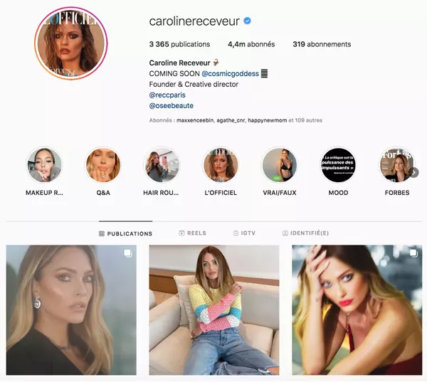 caroline receveur top influenceurs france