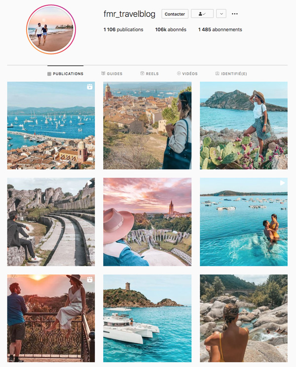 Top 10 influenceurs Voyage instagram France