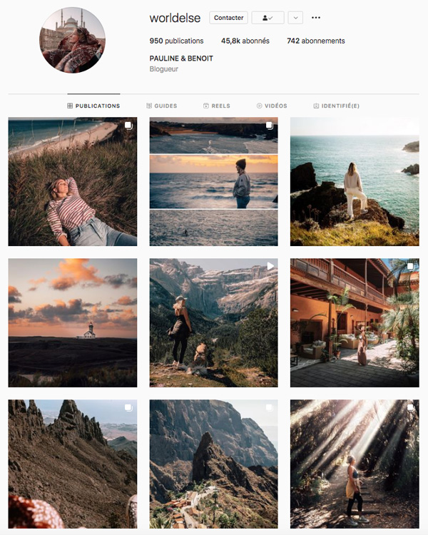 Top 10 influenceurs Voyage instagram France