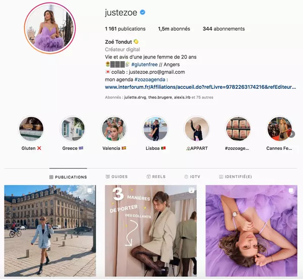 JusteZoe top influenceurs france