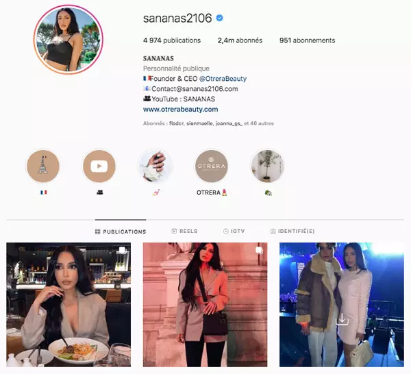 sananas top influenceurs france
