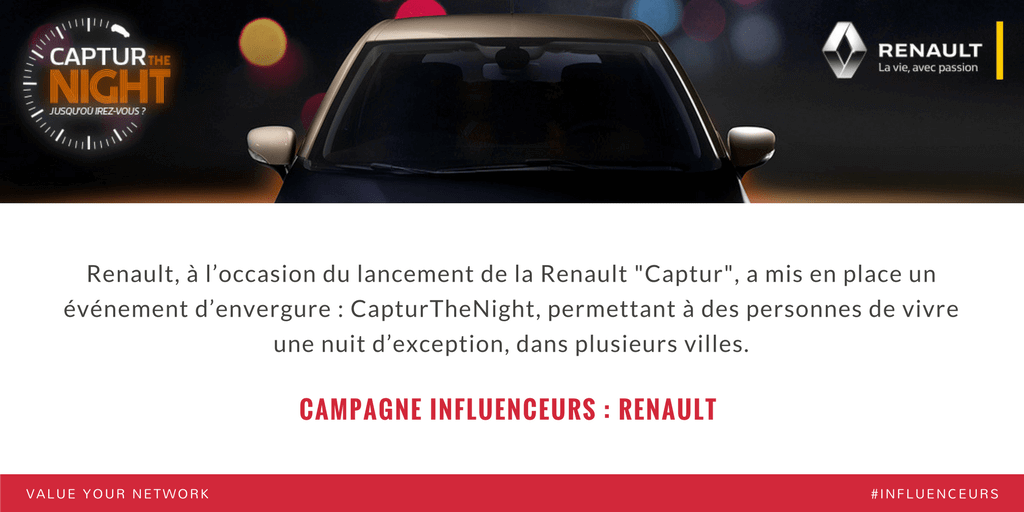 Campagne marketing influenceurs voiture : Renault