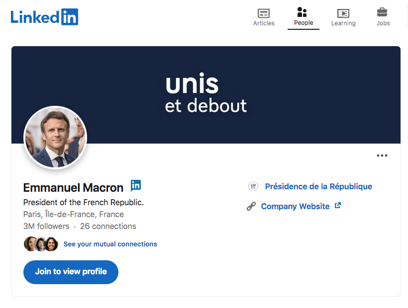 linkedin influencer emmanuel macron